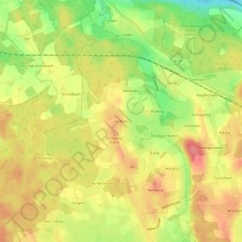 Mapa topográfico Kulbing, altitud, relieve