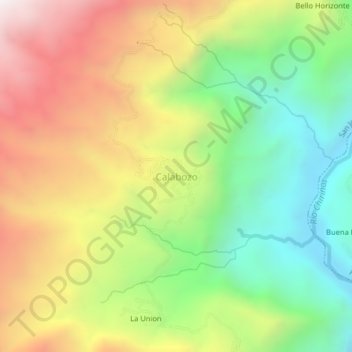 Mapa topográfico Calabozo, altitud, relieve