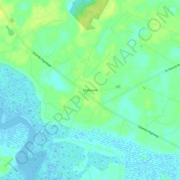 Mapa topográfico Seabrook, altitud, relieve
