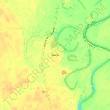 Mapa topográfico Кайлы, altitud, relieve
