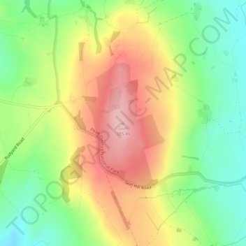 Mapa topográfico Gun, altitud, relieve