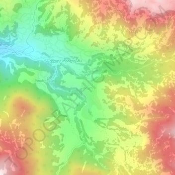 Mapa topográfico Bako, altitud, relieve