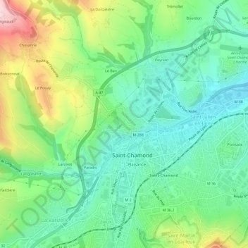 Mapa topográfico Croupisson, altitud, relieve