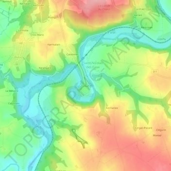 Mapa topográfico La Couarde, altitud, relieve