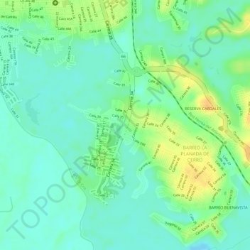 Mapa topográfico GLORIETA DEL CINCUENTENARIO, altitud, relieve