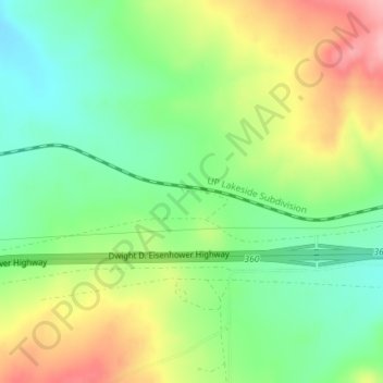 Mapa topográfico Moor, altitud, relieve