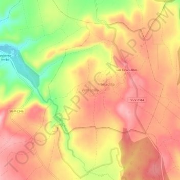 Mapa topográfico Ventosilla, altitud, relieve