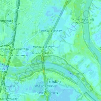 Mapa topográfico Stillhorn, altitud, relieve