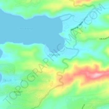 Mapa topográfico Mabayo, altitud, relieve