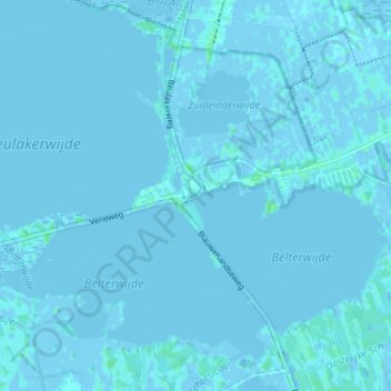 Mapa topográfico Blauwe Hand, altitud, relieve