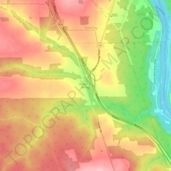 Mapa topográfico Grand Falls Portage, altitud, relieve