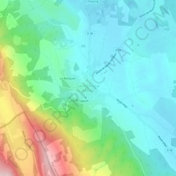 Mapa topográfico Saint-Christol d'Albion, altitud, relieve