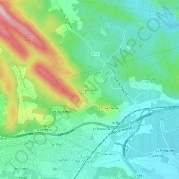 Mapa topográfico Saint-Clair, altitud, relieve