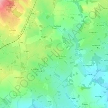 Mapa topográfico La Besse, altitud, relieve