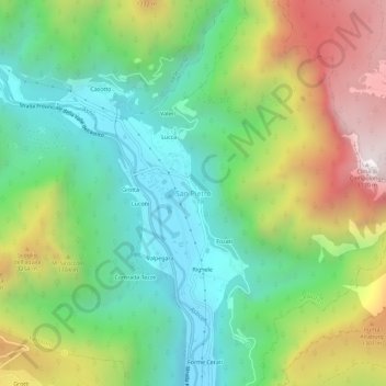 Mapa topográfico San Pietro, altitud, relieve
