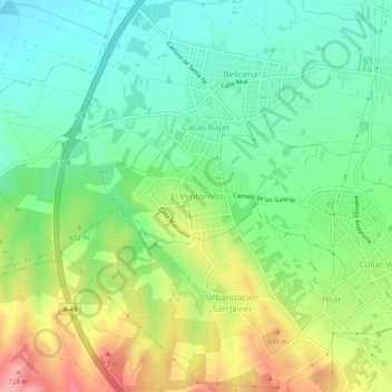 Mapa topográfico El Ventorrillo, altitud, relieve