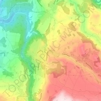 Mapa topográfico Edlibach, altitud, relieve