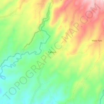 Mapa topográfico Cabuya, altitud, relieve