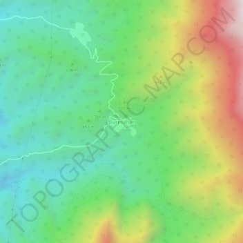 Mapa topográfico Burmahan, altitud, relieve