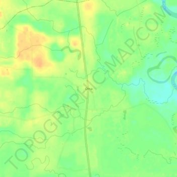 Mapa topográfico Oma, altitud, relieve