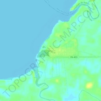 Mapa topográfico Beja, altitud, relieve