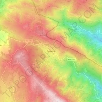 Mapa topográfico Tabuadela, altitud, relieve