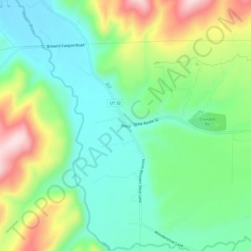 Mapa topográfico Peoa, altitud, relieve