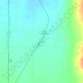 Mapa topográfico Rodeo, altitud, relieve