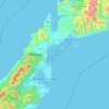 Mapa topográfico Fraser Island, altitud, relieve