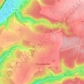 Mapa topográfico Saint-Maurice, altitud, relieve