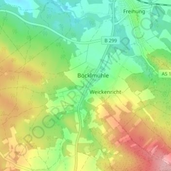 Mapa topográfico Seugast, altitud, relieve