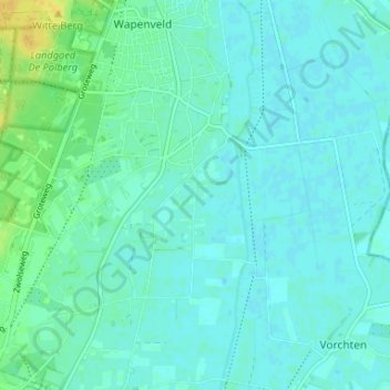 Mapa topográfico De Wolbert, altitud, relieve
