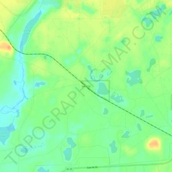 Mapa topográfico Swanzy, altitud, relieve