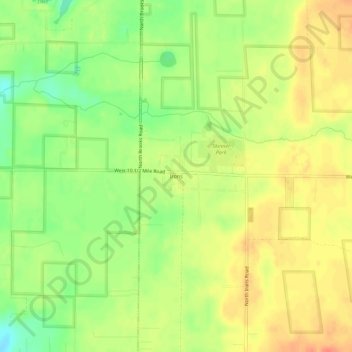 Mapa topográfico Irons, altitud, relieve