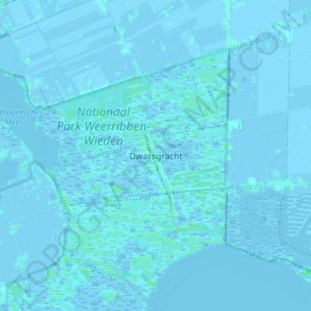 Mapa topográfico Dwarsgracht, altitud, relieve