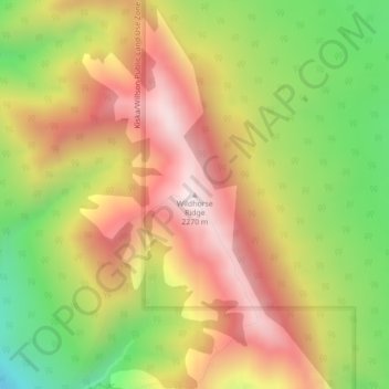 Mapa topográfico Wildhorse Ridge, altitud, relieve