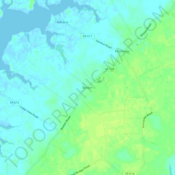 Mapa topográfico Boston, altitud, relieve