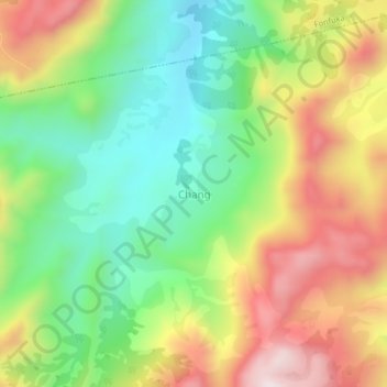 Mapa topográfico Chang, altitud, relieve