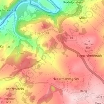 Mapa topográfico Geiersberg, altitud, relieve