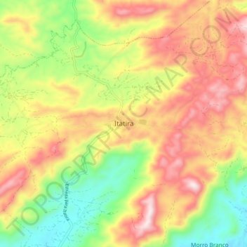 Mapa topográfico Itatira, altitud, relieve