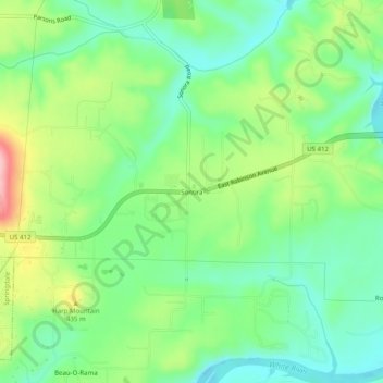 Mapa topográfico Sonora, altitud, relieve