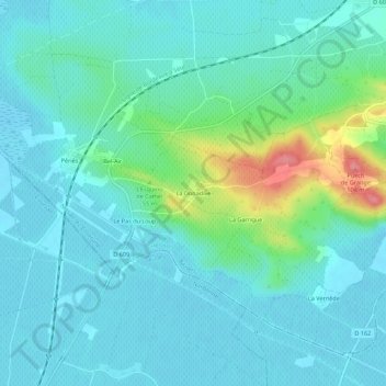 Mapa topográfico La Donadive, altitud, relieve