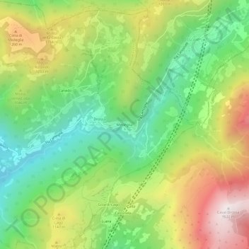 Mapa topográfico Medeglia, altitud, relieve
