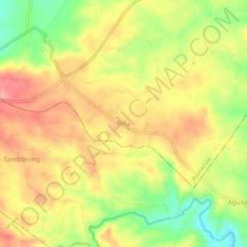 Mapa topográfico Piña, altitud, relieve