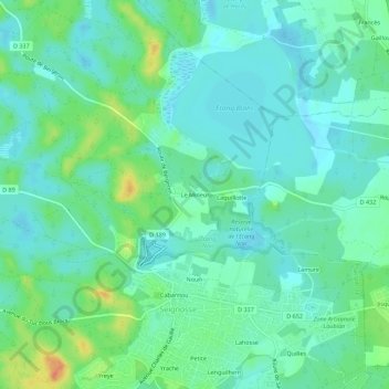 Mapa topográfico Le Mineur, altitud, relieve