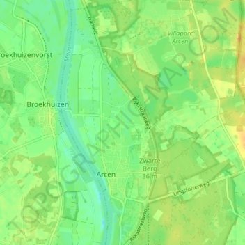 Mapa topográfico Veld, altitud, relieve