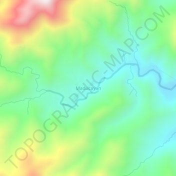 Mapa topográfico Maducayan, altitud, relieve