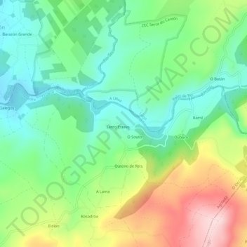 Mapa topográfico Basadre, altitud, relieve