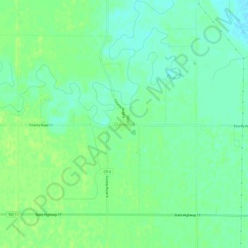 Mapa topográfico Oakwood, altitud, relieve