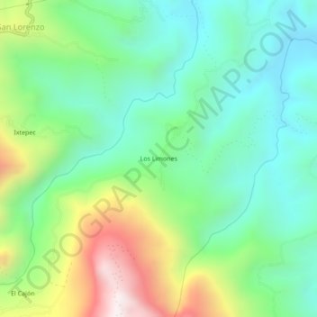 Mapa topográfico Los Limones, altitud, relieve